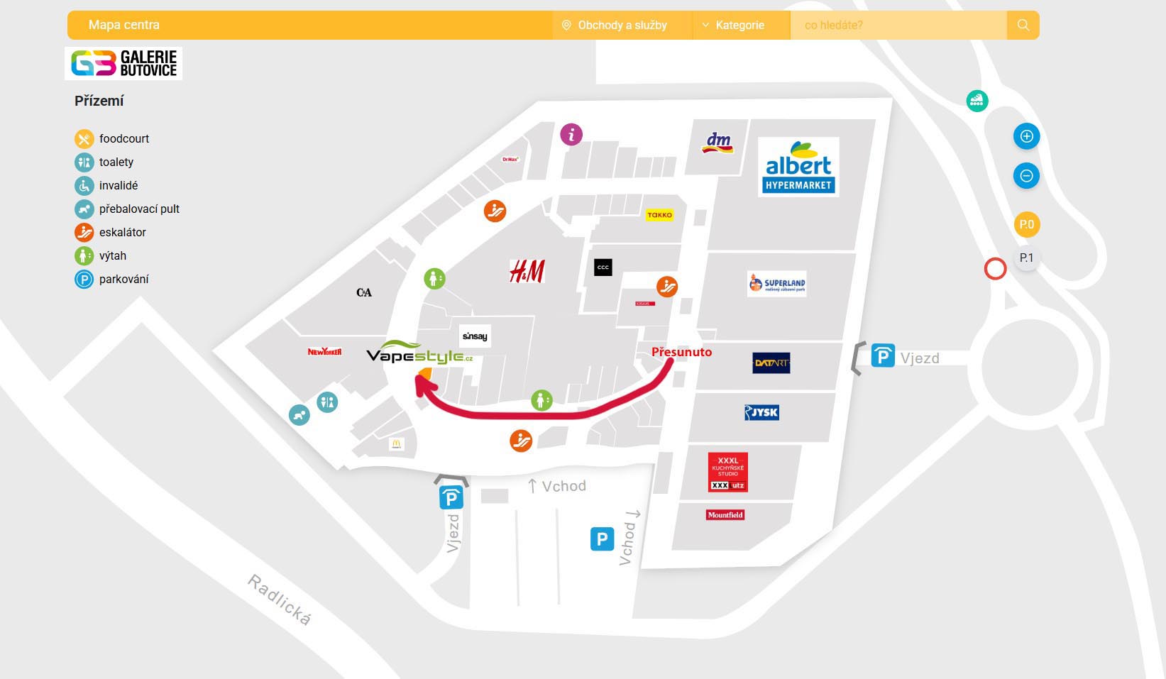 Galerie Butovice mapa Vapestyle
